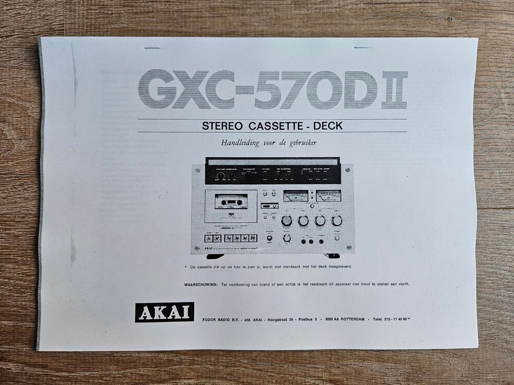 Akai GXC-570D mkII gebruikershandleiding - NL - print, Ophalen of Verzenden