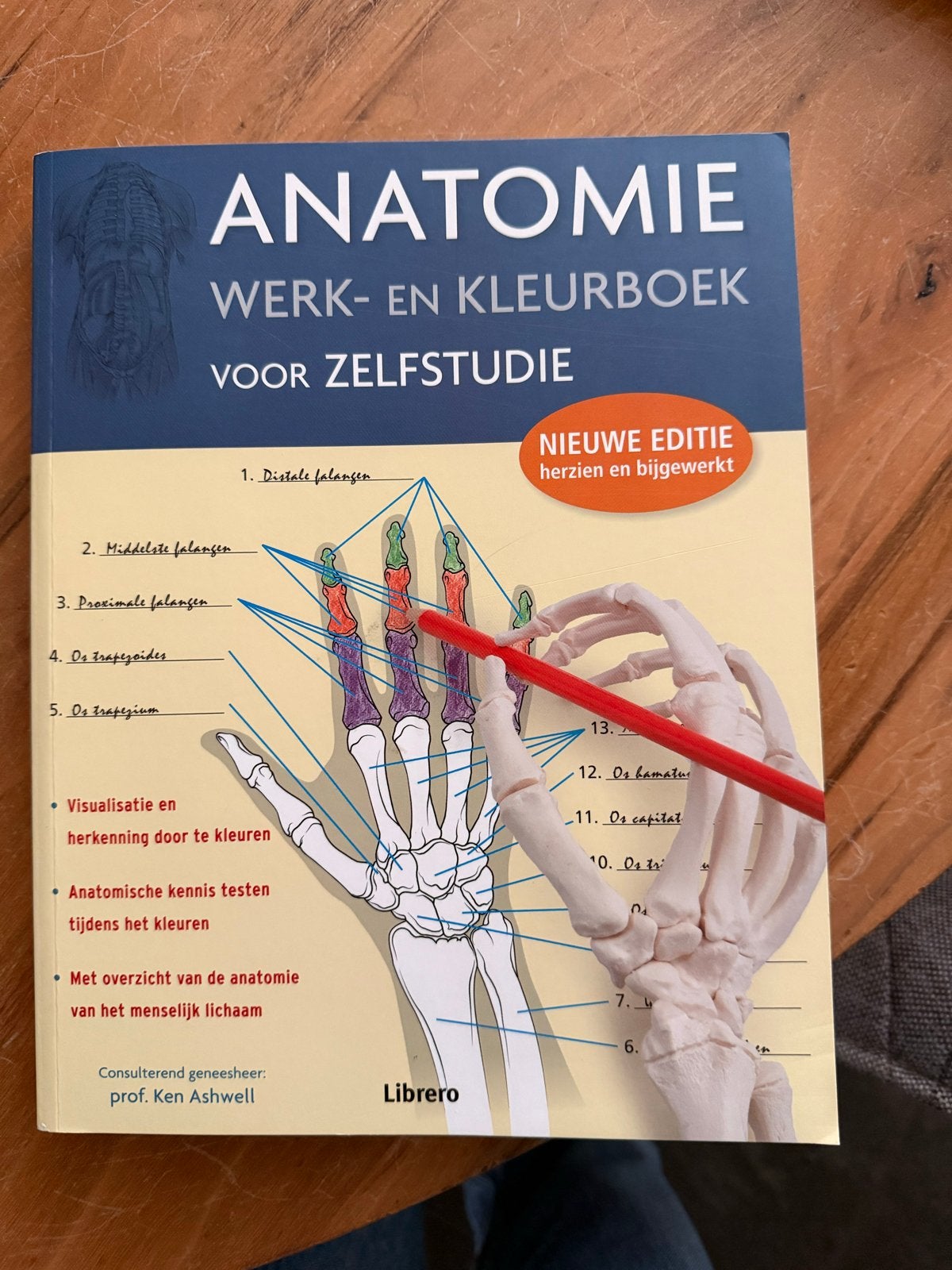 Anatomie Werk- en Kleurboek voor Zelfstudie (ingekleurd), Boeken, Ophalen of Verzenden, Gelezen, Natuurwetenschap