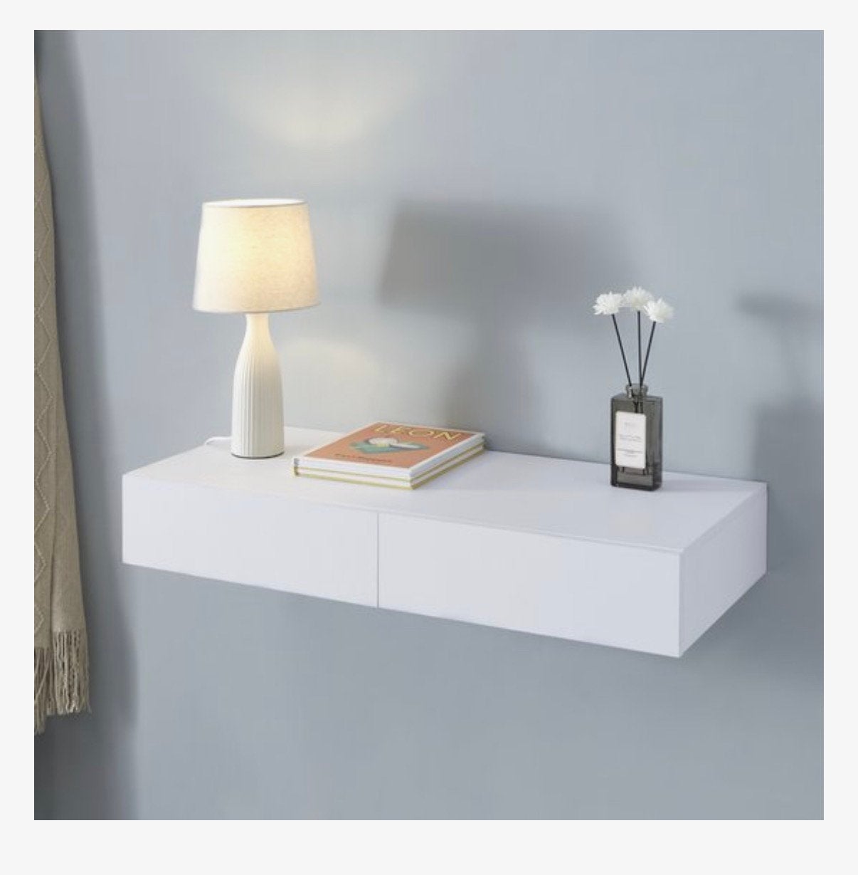 Wandplank karstula met 2 lades 80x35x12 cm wit, Huis en Inrichting, Ophalen, Nieuw