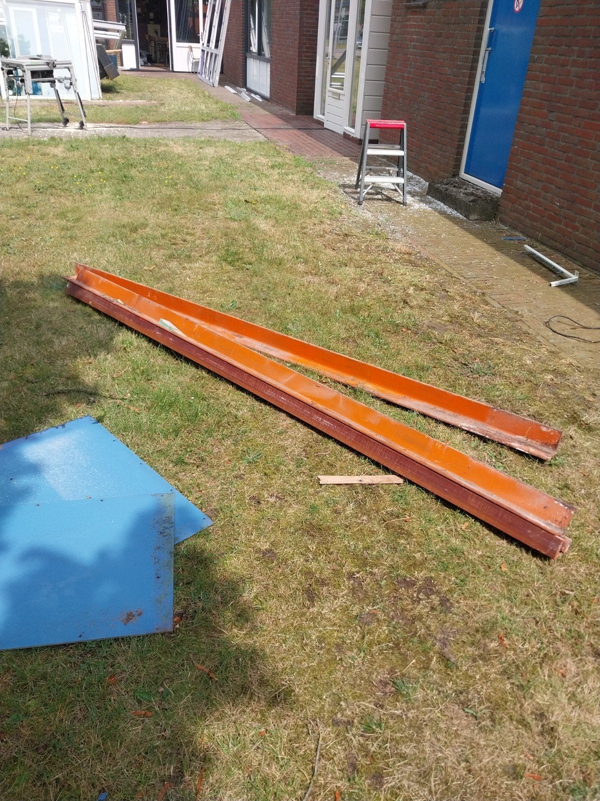 Lateien voor kozijnondersteuning (320 cm), Gebruikt, Ophalen of Verzenden, Balk, Overige houtsoorten