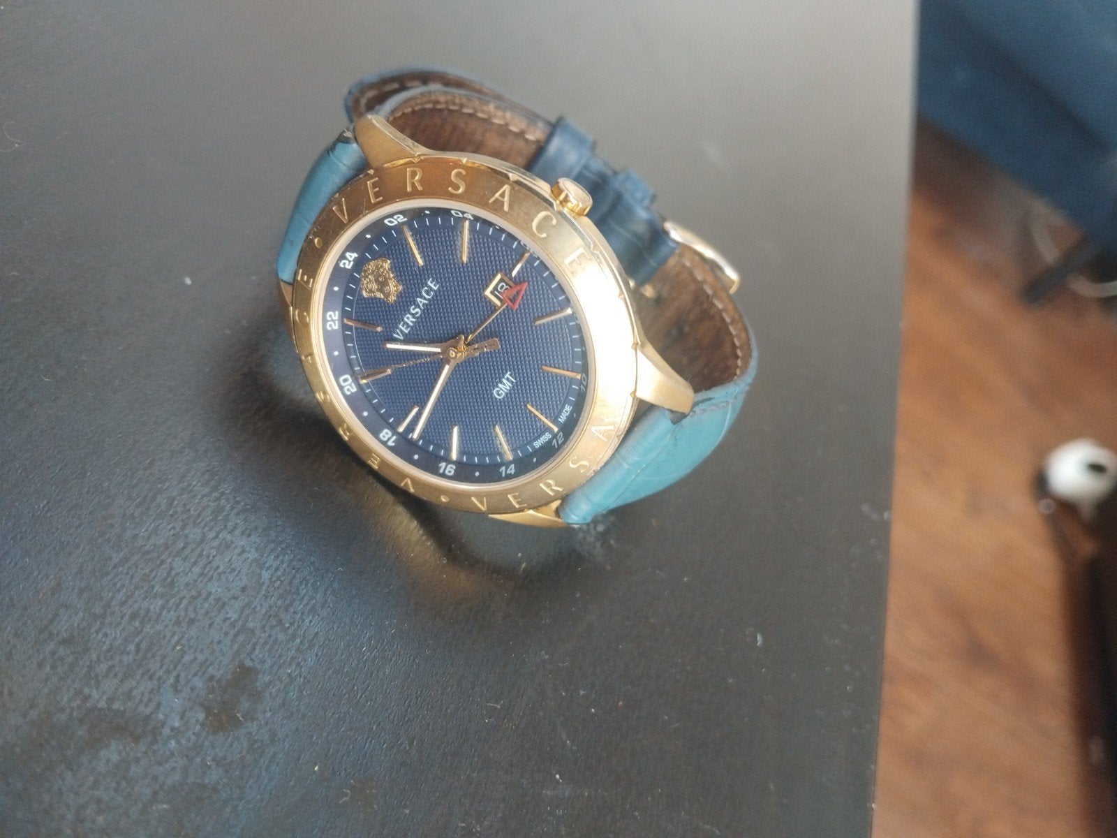 Versace horloge, Ophalen of Verzenden, Zo goed als nieuw, Staal, Leer