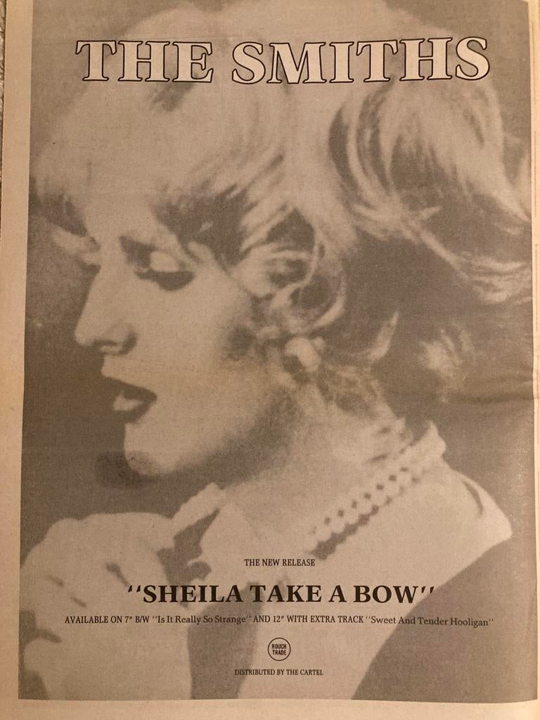 THE SMITHS Sheila Take A Bow release A3 advertentie, Cd's en Dvd's, Vinyl | Pop, Ophalen of Verzenden, Gebruikt