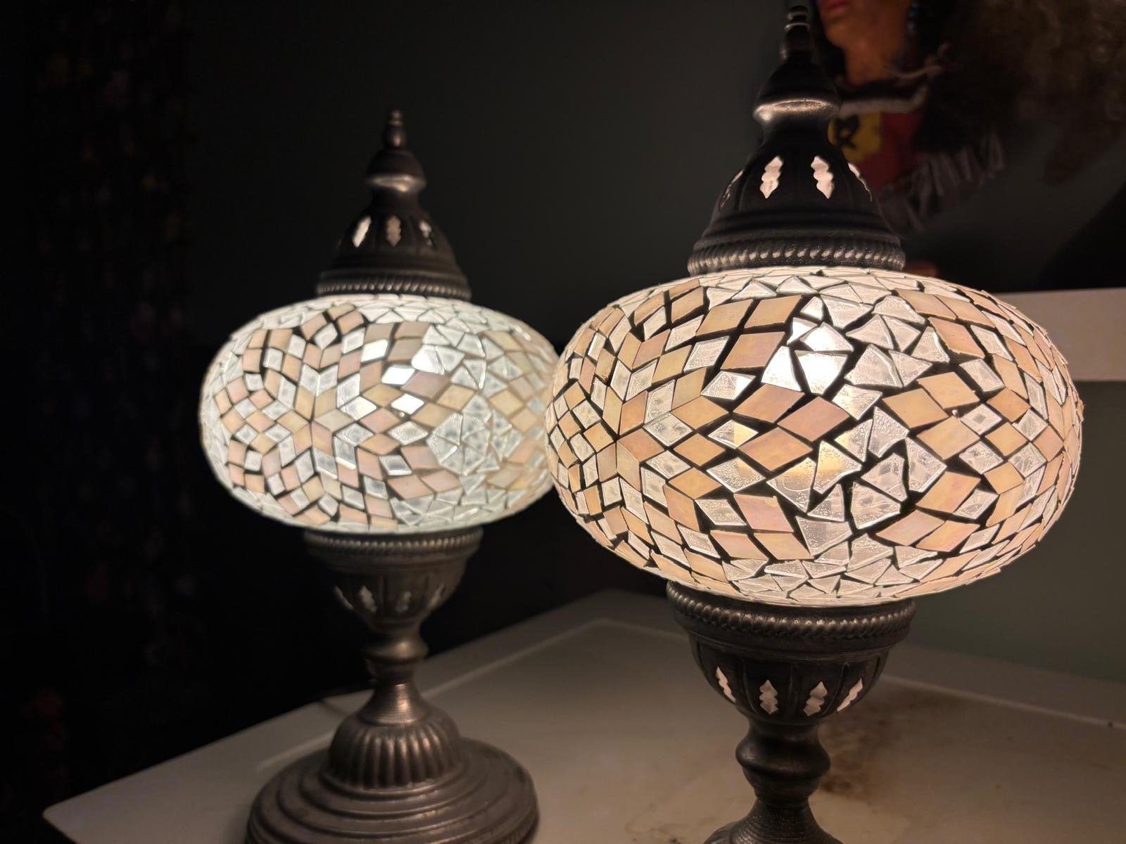 Set van 2 Turkse Mozaïek Tafellampen - Handgemaakt, Overige merken, E14 (klein), Klassiek, Handgemaakt