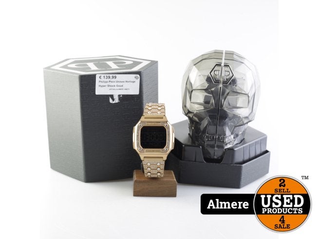Philipp Plein Unisex Horloge Hyper Shock Goud, Philipp Plein, Zo goed als nieuw, https://www.plein.com/nl/contact-us.html, Via dei Marmi 3, 6862 Rancate, Zwitserland