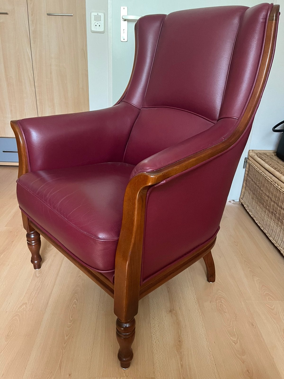 Leren fauteuil Roskam kwaliteit, Ophalen, Zo goed als nieuw, 75 tot 100 cm, 50 tot 75 cm