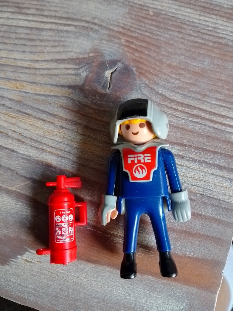 Playmobil 4824 Brandweerhelicopter piloot brandweerman, Ophalen of Verzenden, Zo goed als nieuw, Los playmobil