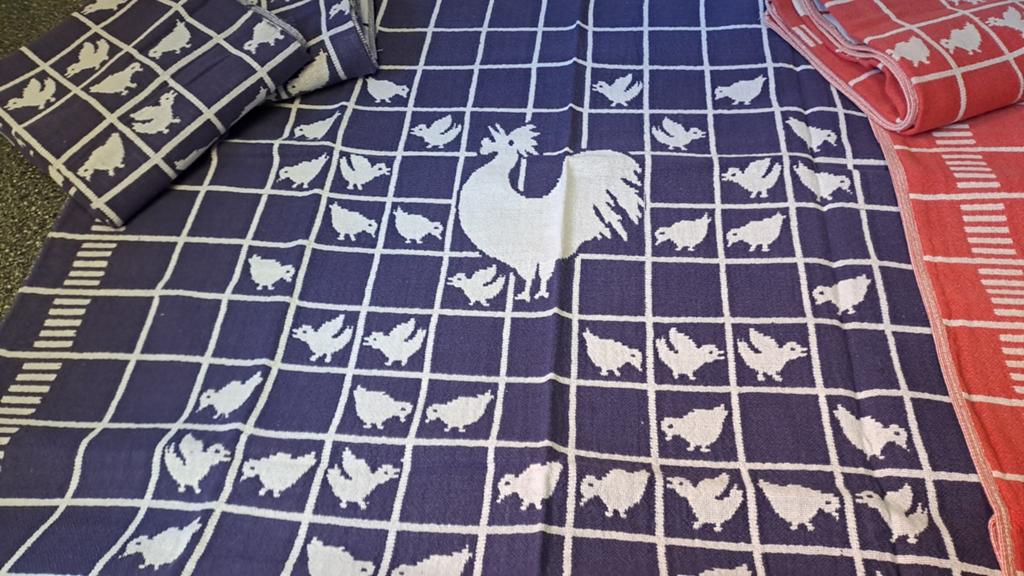 Set van 5 vintage theedoeken met een leuk kip motief., Zo goed als nieuw, N.v.t, N.v.t, N.v.t