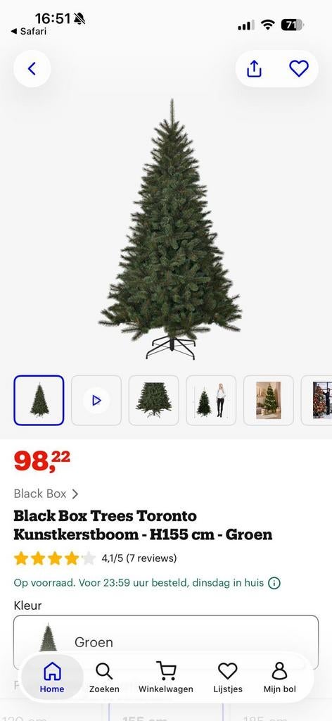 Mooie kunstkerstboom, Ophalen of Verzenden, Zo goed als nieuw