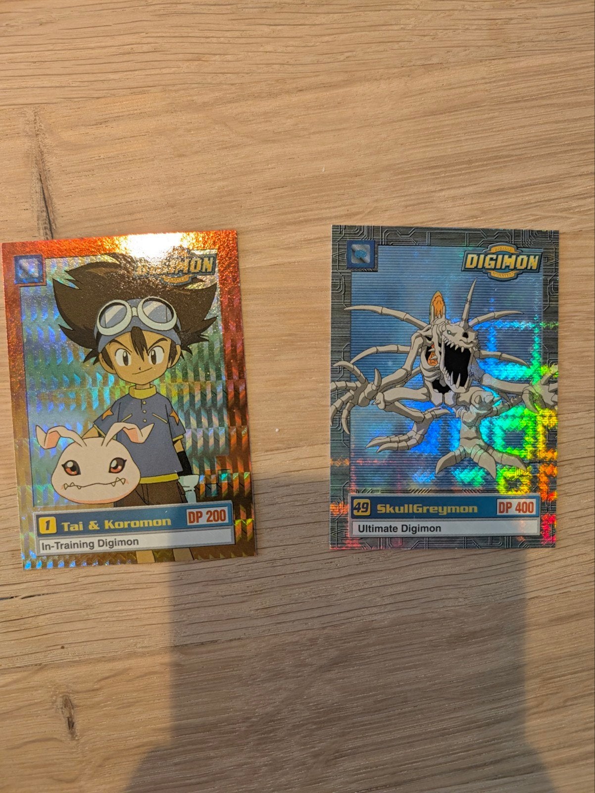 Digimon Kaarten: SkullGreymon en Tai & Koromon, Ophalen of Verzenden, Zo goed als nieuw