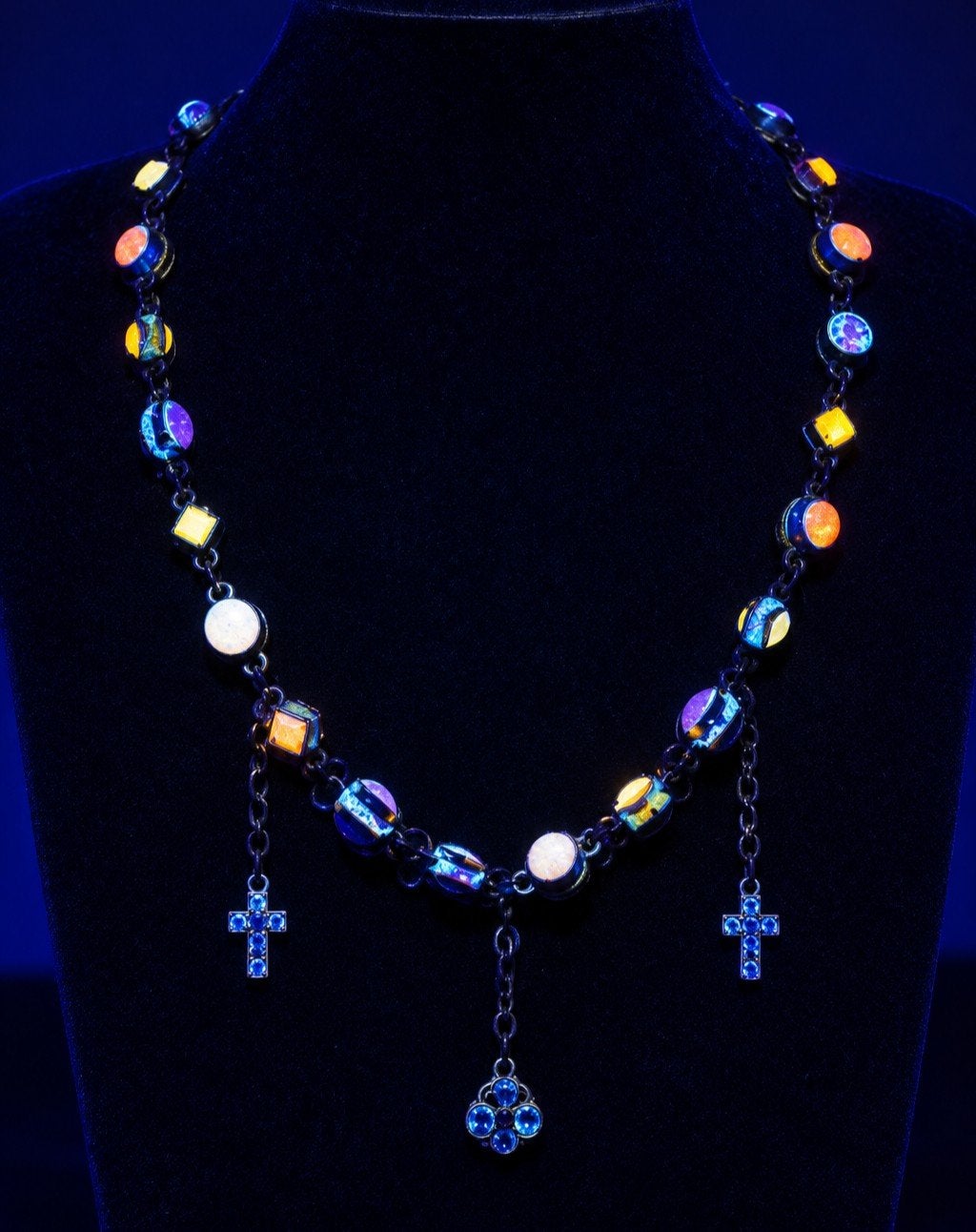 VERONESE Italiaanse vintage halsketting met kleurrijk glas e, Sieraden, Tassen en Uiterlijk, Ophalen of Verzenden, Overige materialen