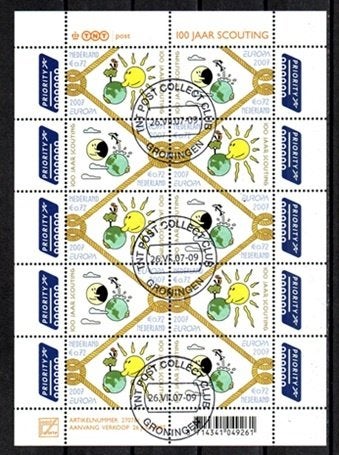 Nederland nr. 2514-2515v Europa 100 jaar scouting gestempeld, Postzegels en Munten, Verzenden, Na 1940, Gestempeld