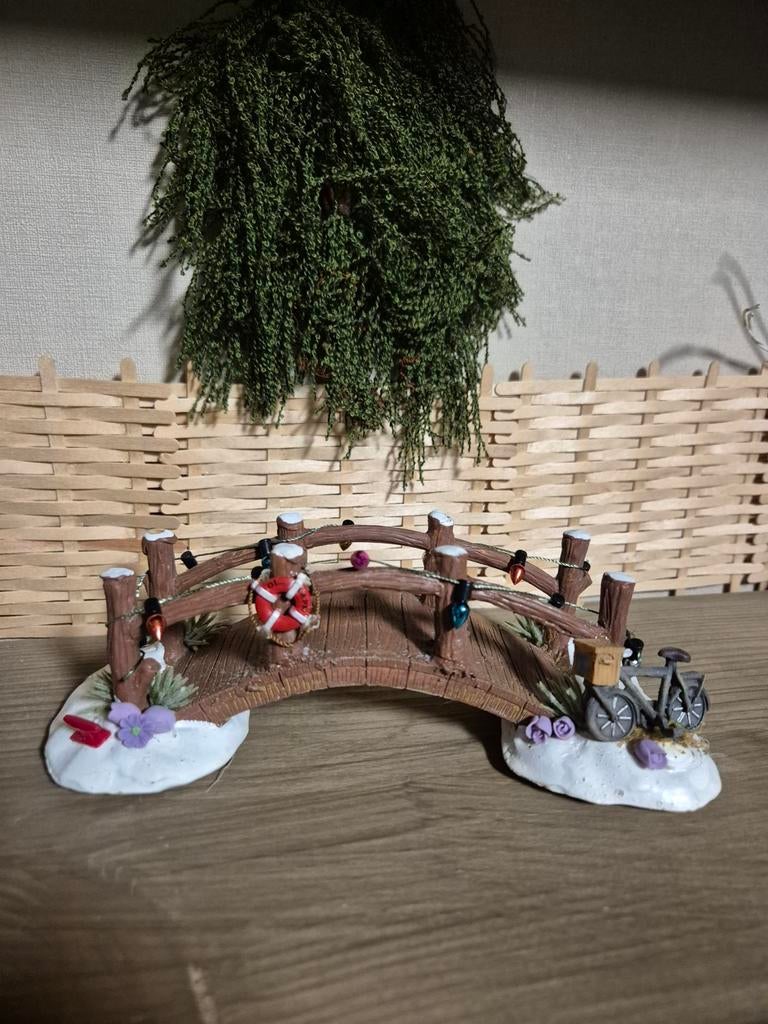 Lemax brug gepimpt kerstdorp kersthuisjes, Diversen, Kerst, Ophalen of Verzenden, Zo goed als nieuw