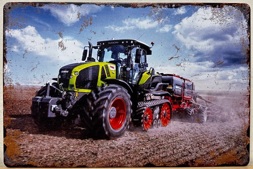 Claas Tractor op het land reclamebord van metaal wandbord, Info@deconoord.nl, Deco Noord, Nieuw, Ophalen of Verzenden