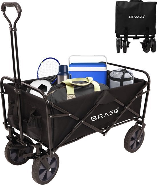 HUREN Bolderkar Opvouwbaar - 100 Liter - 80 KG Draagkracht, Caravans en Kamperen, Bolderkarren, Ophalen, Opvouwbaar, Nieuw