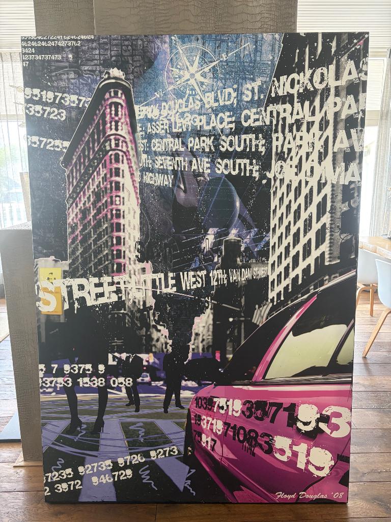 Origineel Floyd Douglas lost in New York schilderij, Ophalen