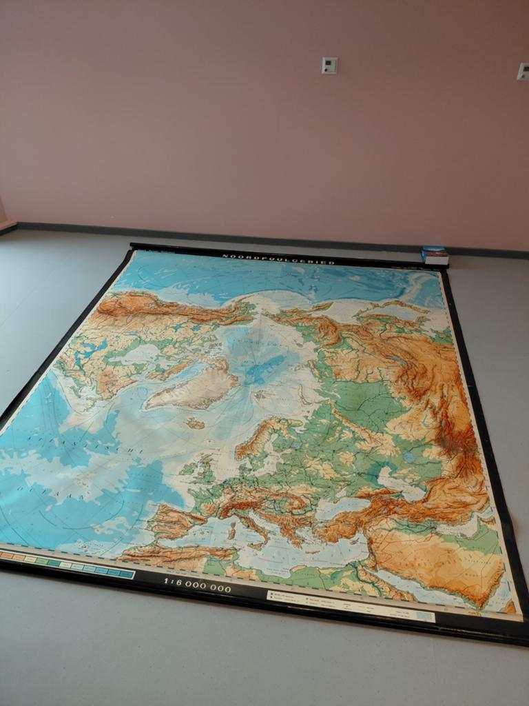 Grote schoolkaart Noordpoolgebied en Europa - Haack-Painke, Boeken, Gelezen, Haack-Painke-Kooyman, Landkaart, 1800 tot 2000
