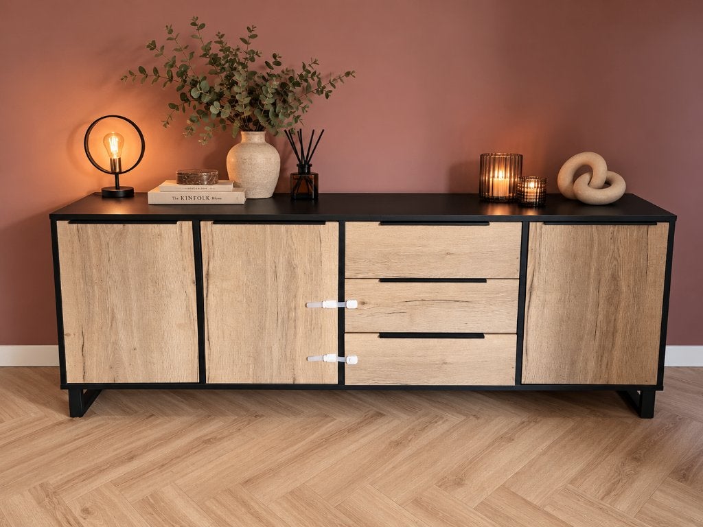 Dressoir, Ophalen, Met lade(s), Eikenhout, Zo goed als nieuw