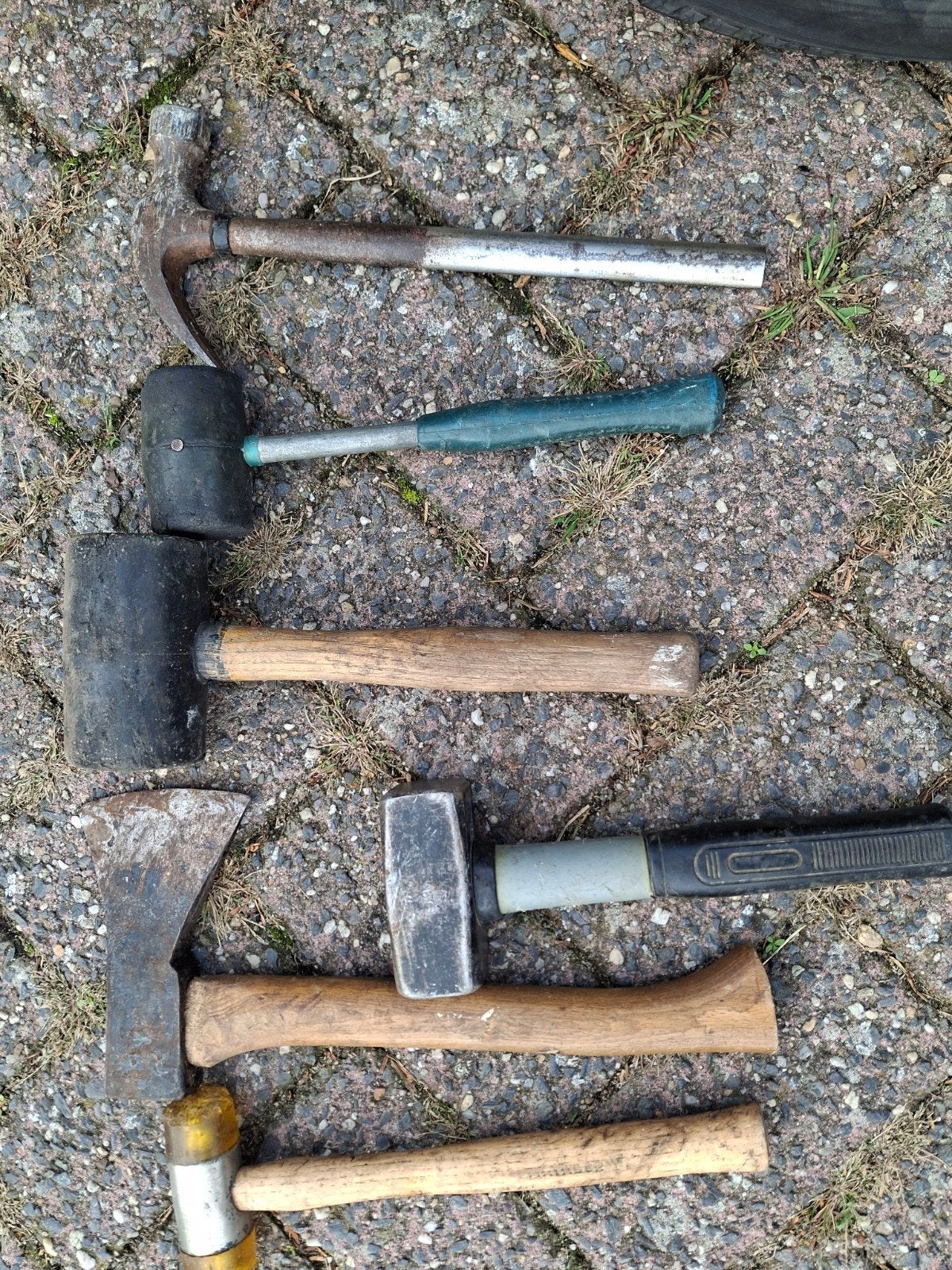 Diverse hamers en bijl - Gebruikt gereedschap, Ophalen of Verzenden, Gebruikt, Hamer, Overige merken
