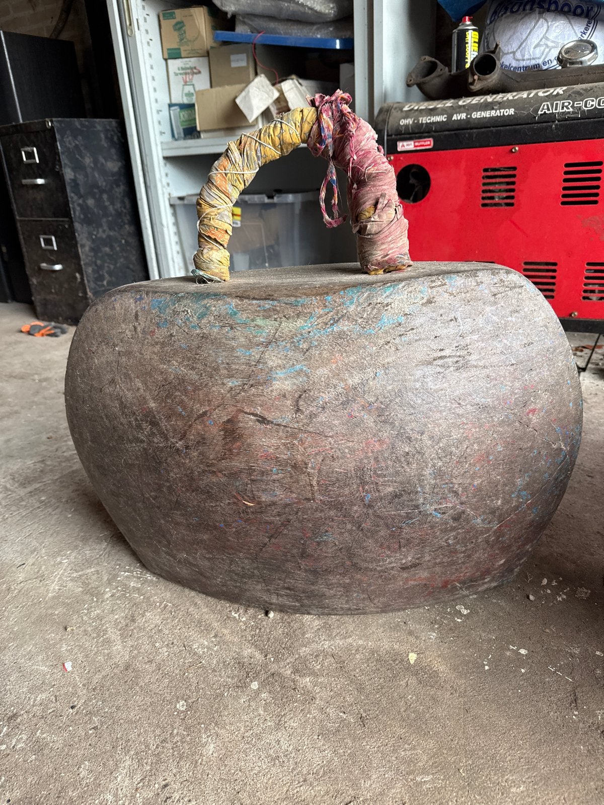 Antieke houten koeienbel - Uniek decoratiestuk, Ophalen of Verzenden