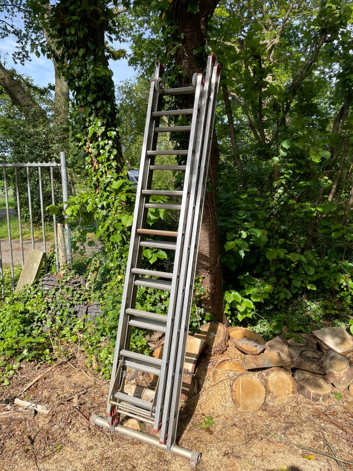Altrex 3 delig, Doe-het-zelf en Verbouw, Ladders en Trappen, Ophalen, Gebruikt, Ladder, Opvouwbaar of Inschuifbaar