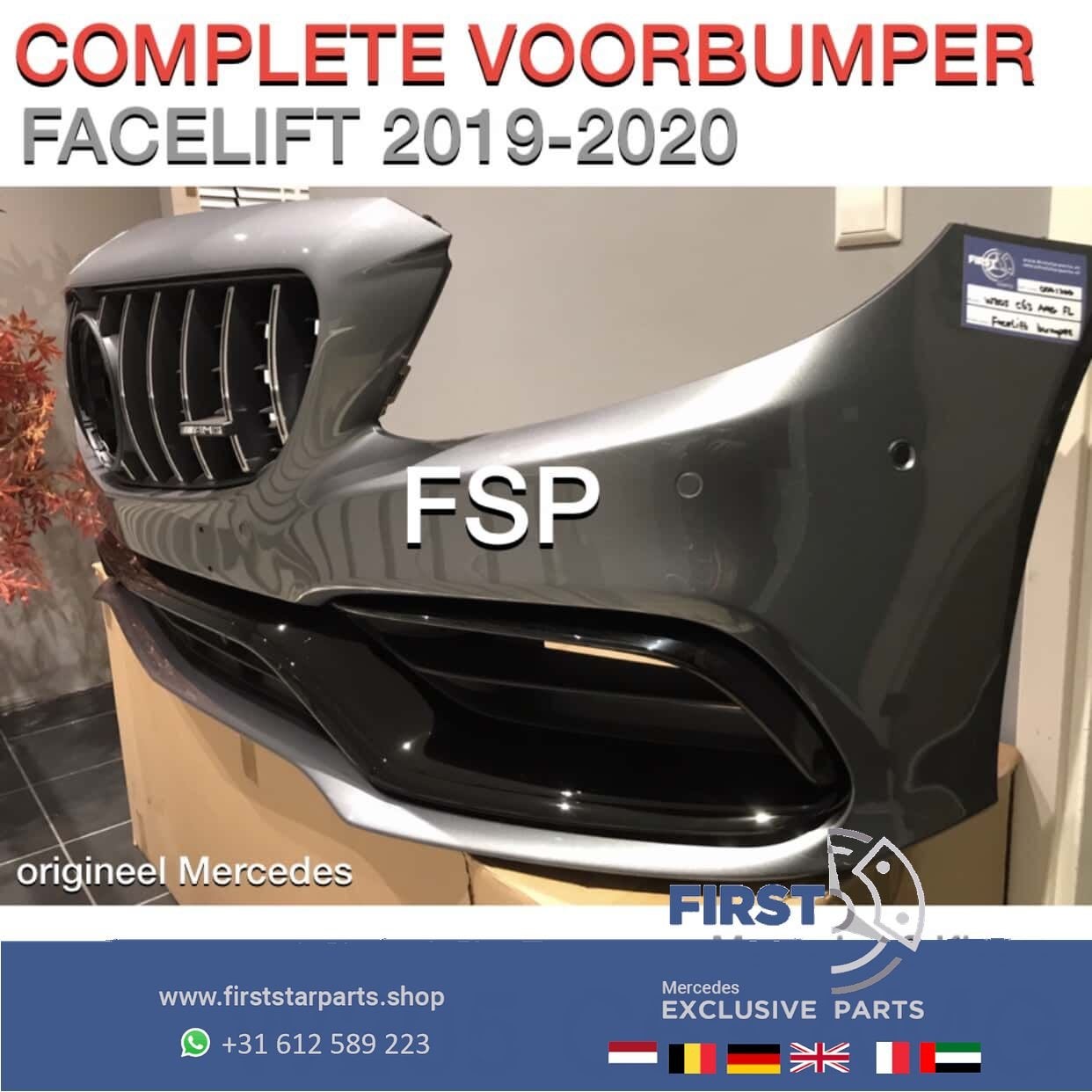 W205 S205 FACELIFT C63 AMG VOORBUMPER + GT GRIL COMPLEET Mer, Gebruikt, -, Voor, Ophalen of Verzenden