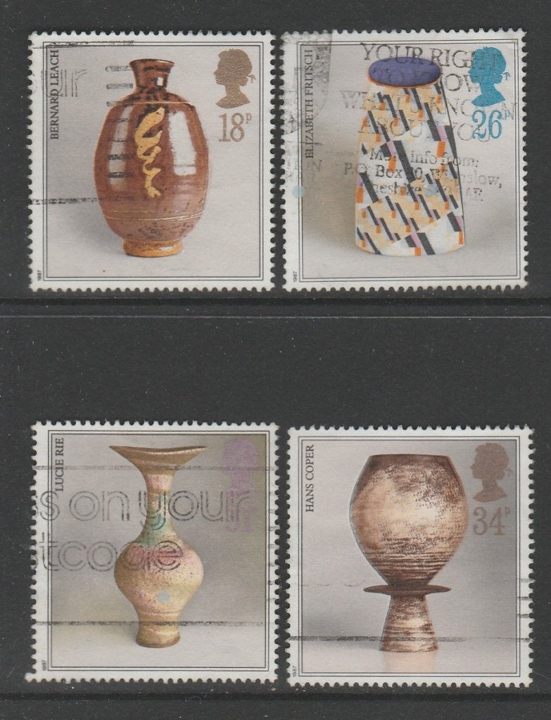 GB - Michelnr 1122-1125 - pottenbakken, vazen, Verzenden, Gestempeld