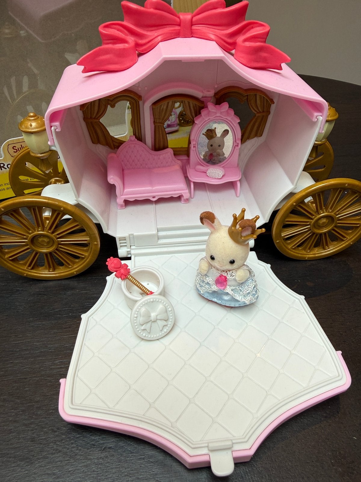 Sylvanian 5543 koets met chocolade baby konijn, Ophalen of Verzenden, Zo goed als nieuw, Jongen of Meisje