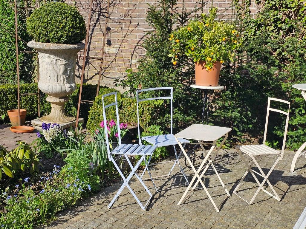 ZELDZAAM antieke Franse KINDER tuintafel tuinstoeltjes klap, Ophalen