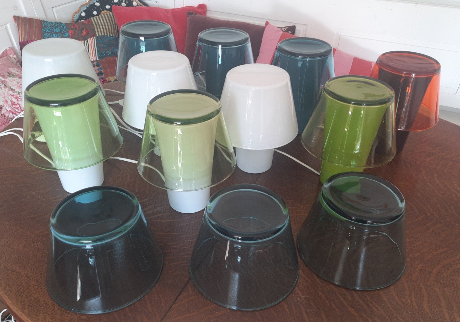 9 ikea mushroom lampen type gavik, lees de beschrijving, Gebruikt, Meerkleurig, E14 (klein), Ophalen of Verzenden
