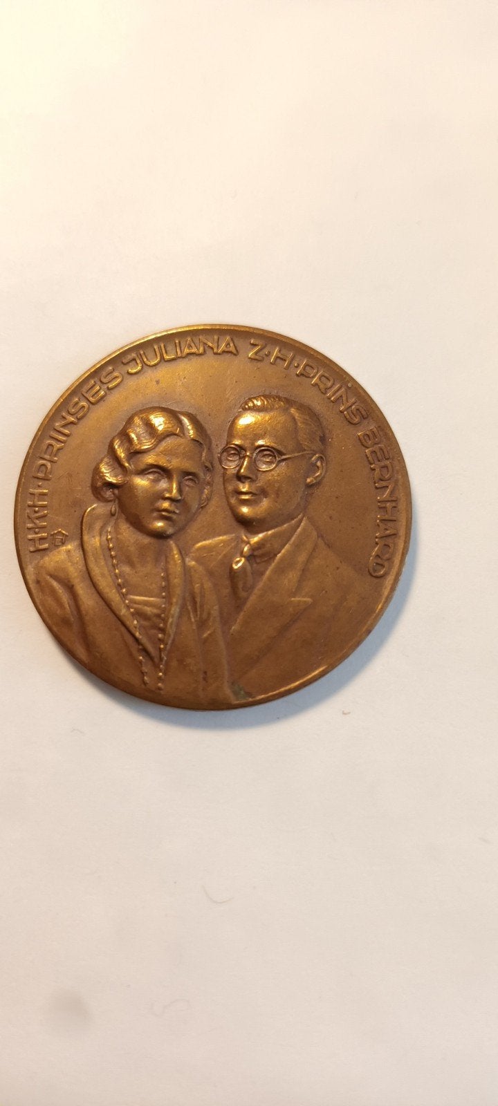 Herdenkingspenning Prinses Juliana en Prins Bernhard 1936, Verzamelen, Ophalen of Verzenden, Nederland