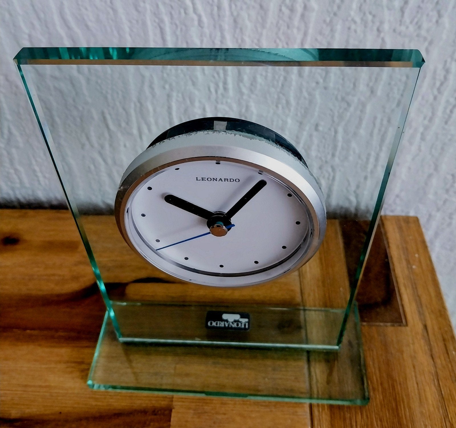 Vintage Leonardo glazen tafelklok - werkt perfect, Ophalen of Verzenden