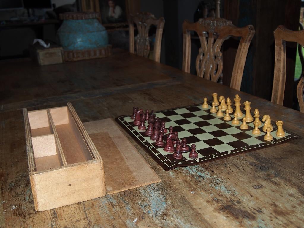schaakspel in doos, Een of twee spelers, Ophalen of Verzenden, Gebruikt
