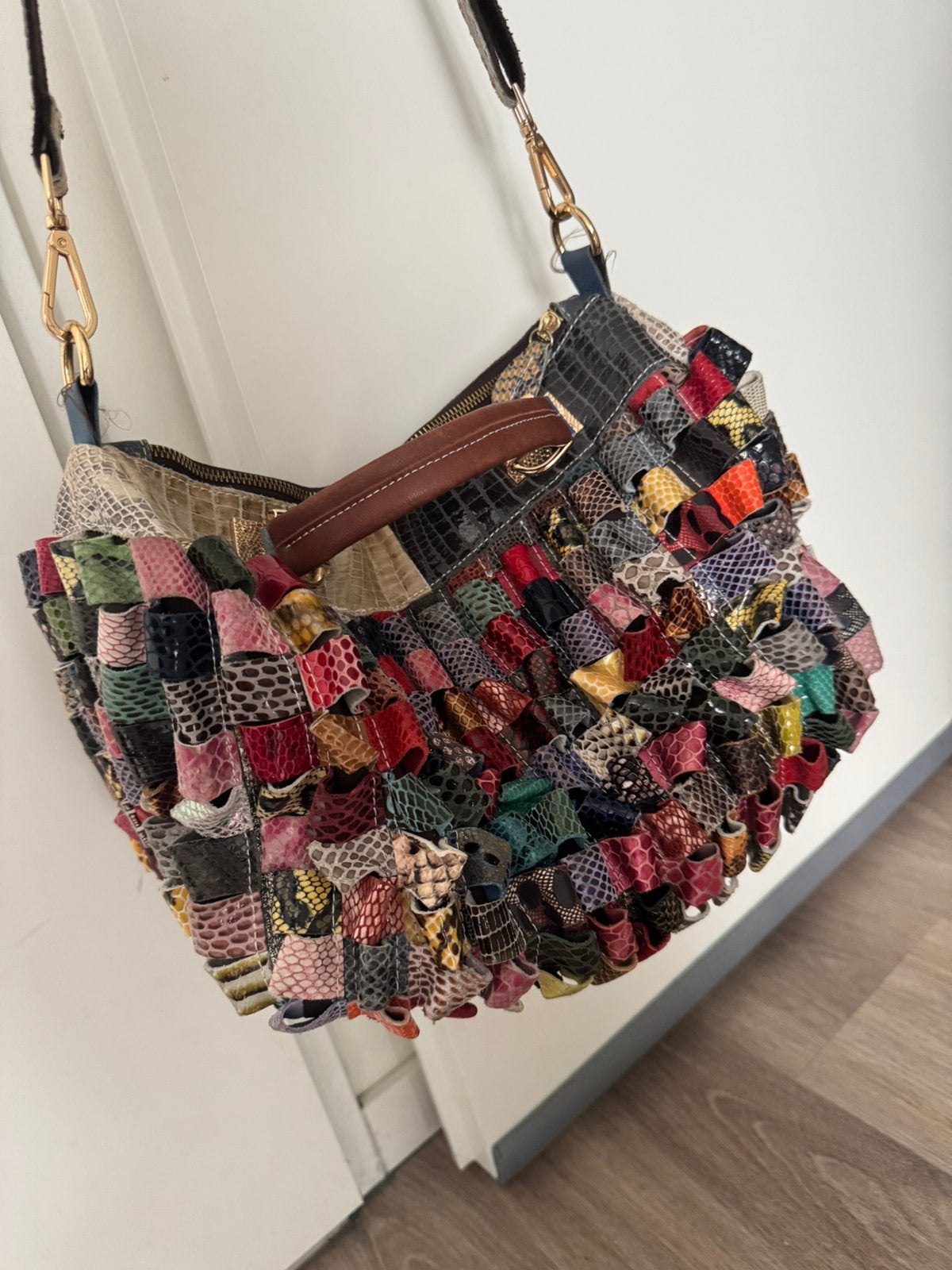 100% leer ibiza/bohemian tas, Ophalen of Verzenden, Zo goed als nieuw