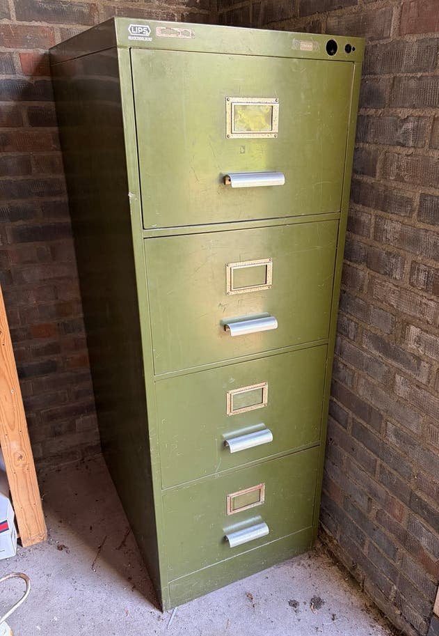 Vintage archiefkast van Lips, Huis en Inrichting, Kasten | Roldeurkasten en Archiefkasten, Ophalen, Minder dan 50 cm, Gebruikt