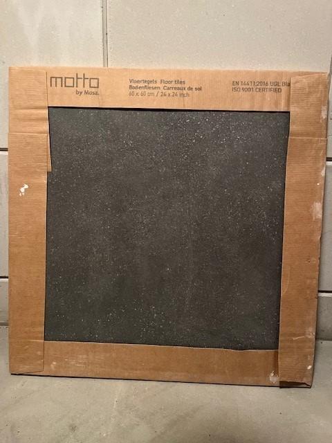 Vloertegel Motto By Mosa T1D04A Grain Dark Grey 59,7 x 59,7, Doe-het-zelf en Verbouw, Tegels, Ophalen, 60 cm of meer, Nieuw, 5 tot 10 m²