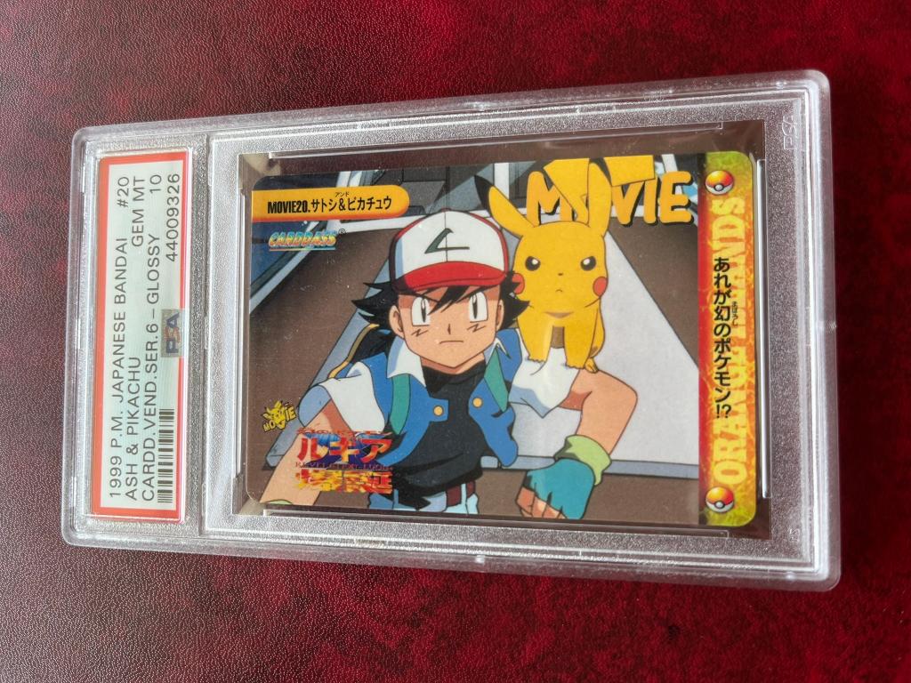 PSA 10 Pokemon 1999 Japanese Bandai ASH&Pikachu Vending, Ophalen of Verzenden, Nieuw, Losse kaart