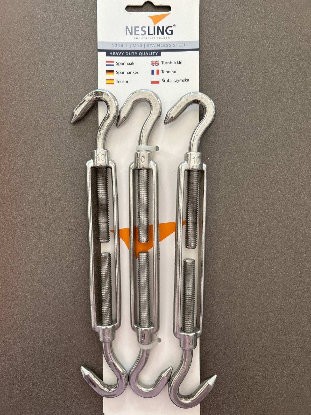 Nesling Spanhaak M10 RVS - Set van 3, Doe-het-zelf en Verbouw, IJzerwaren en Bevestigingsmiddelen, Zo goed als nieuw, Overige typen