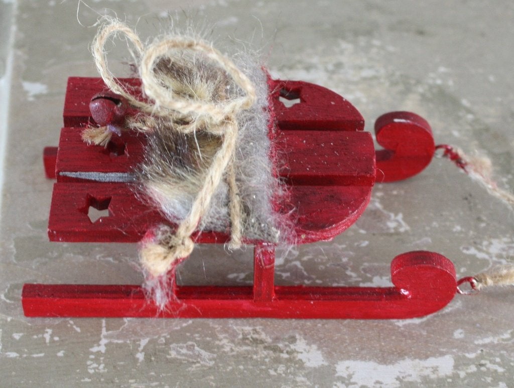 rode houten slee hanger, Ophalen of Verzenden, Gebruikt