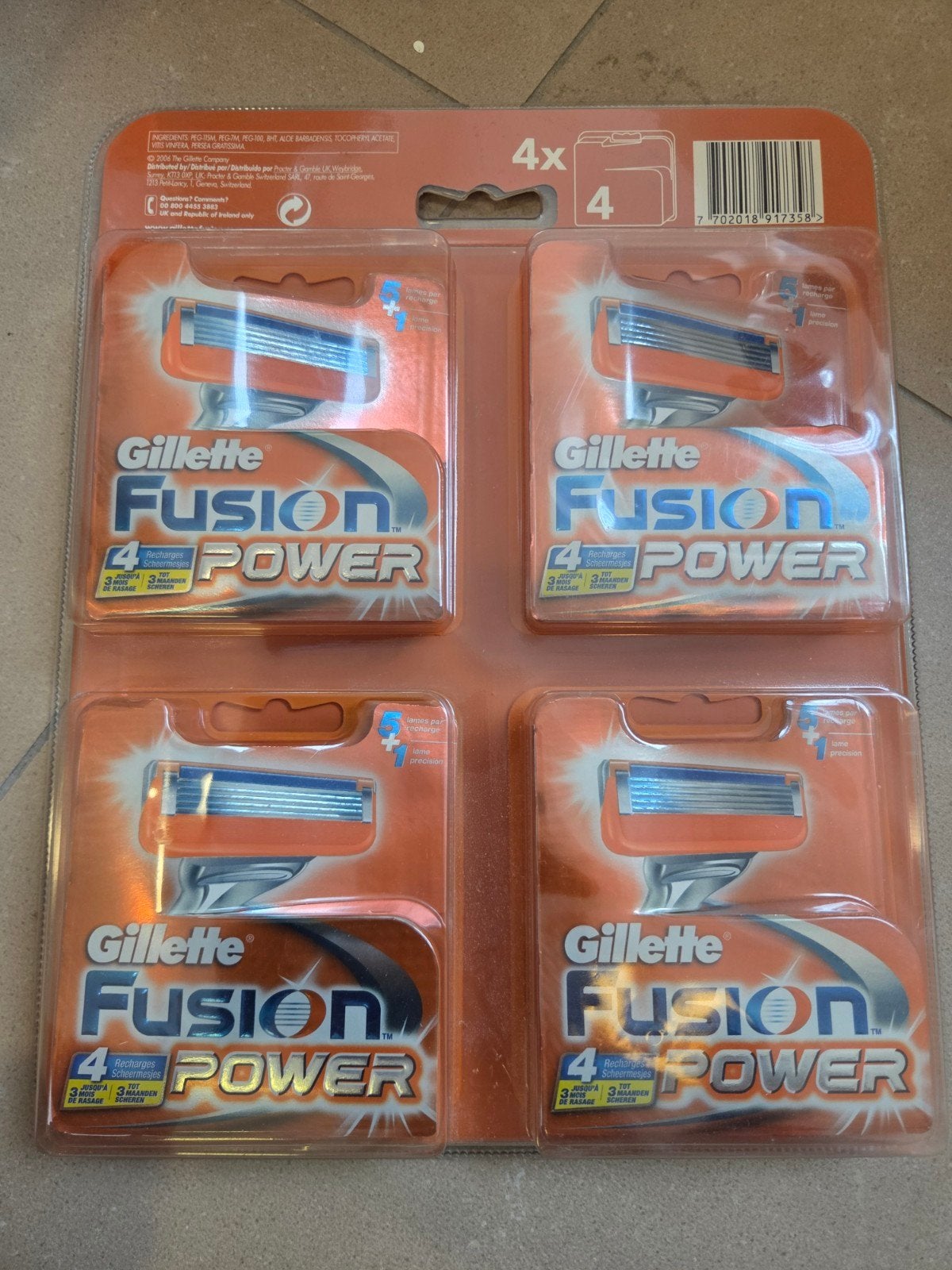 Gillette Fusion Power Scheermesjes - 4x4 stuks, Ophalen of Verzenden, Nieuw, Gehele gezicht, Verzorging