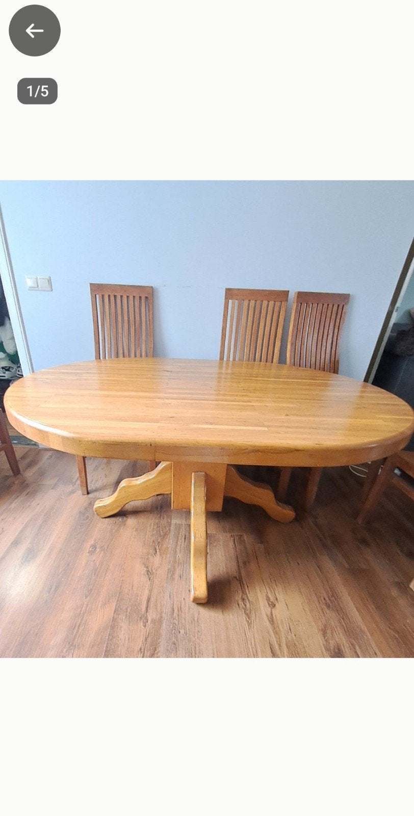 Ovale eettafel met gebruikssporen, verder goed, Ophalen, Gebruikt, 100 tot 150 cm, 150 tot 200 cm