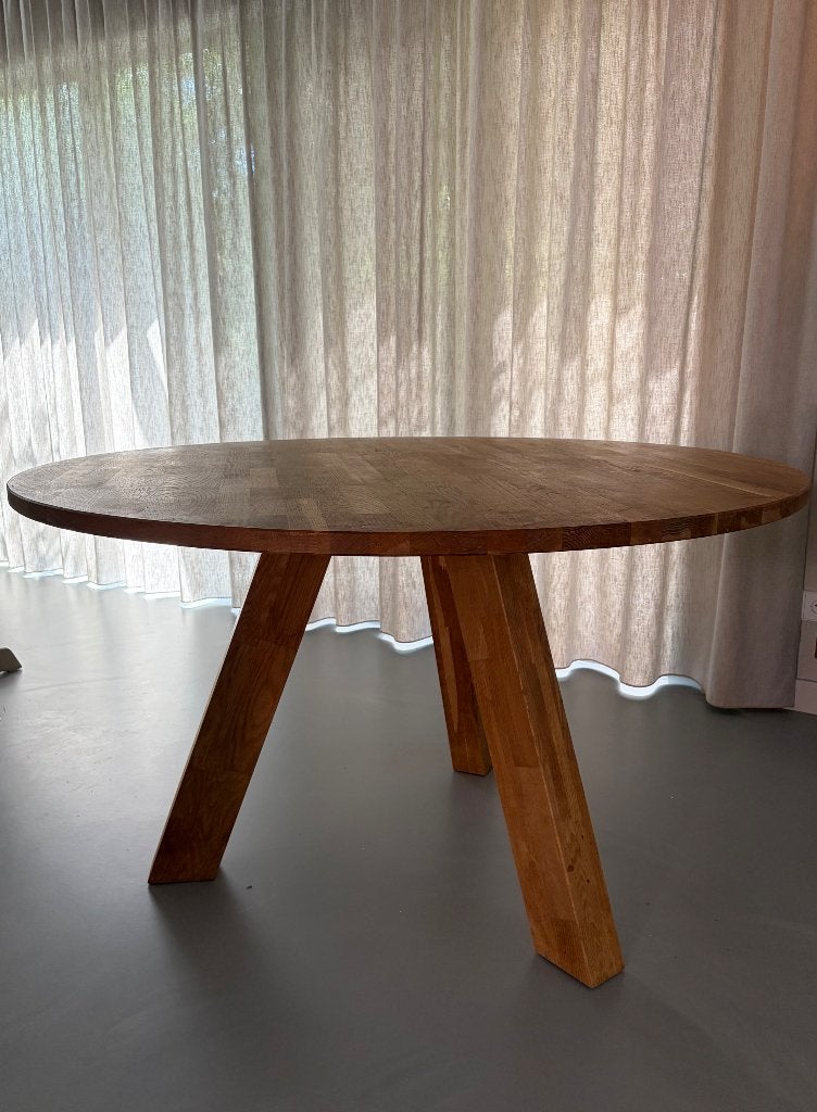 Eetkamertafel rond 130 cm, Ophalen, Gebruikt, Rond, Vier personen