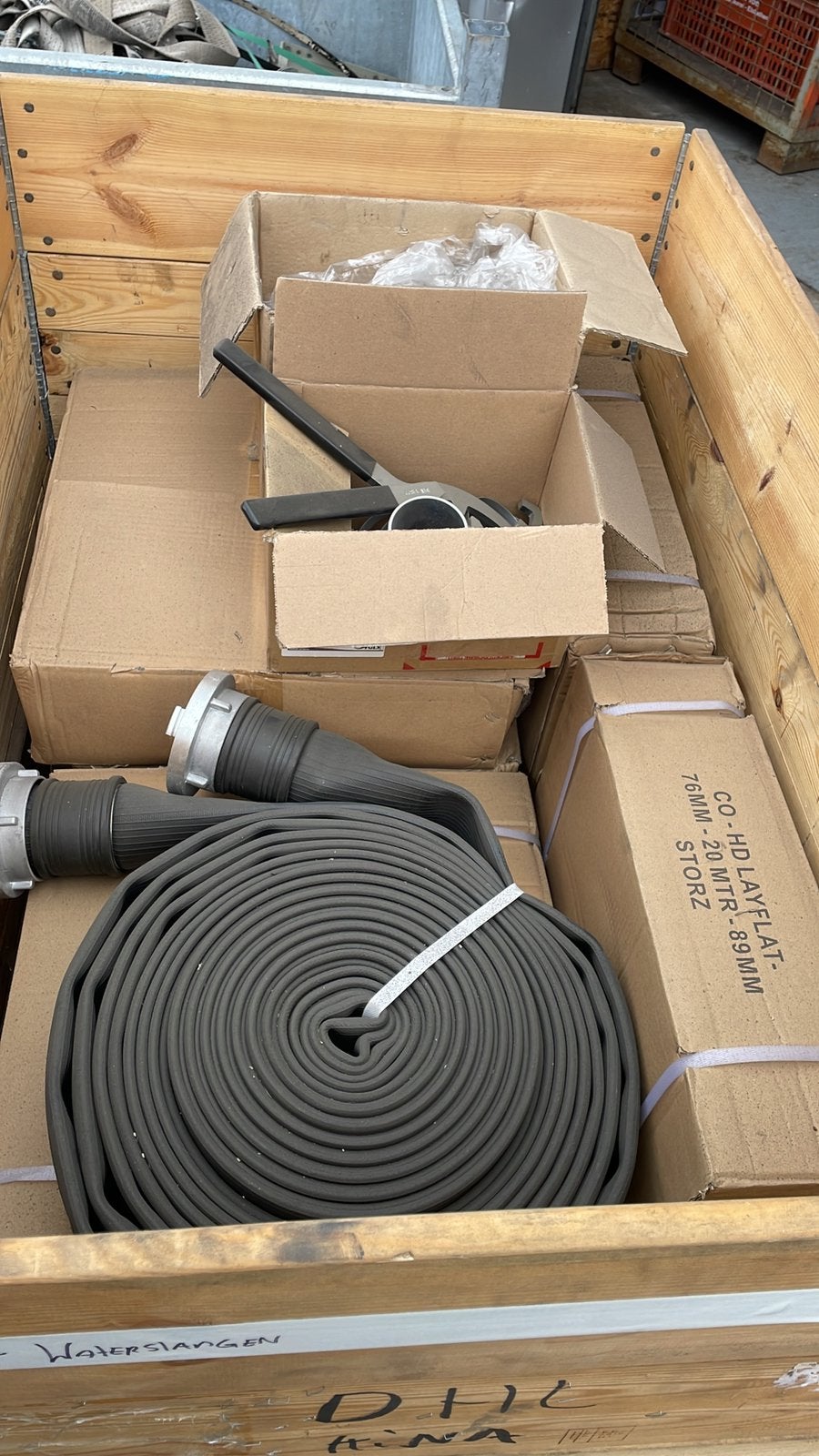 HD beregenings slang lay flat met storz koppeling 89, Ophalen, 6 meter of meer, Overige typen, Zo goed als nieuw