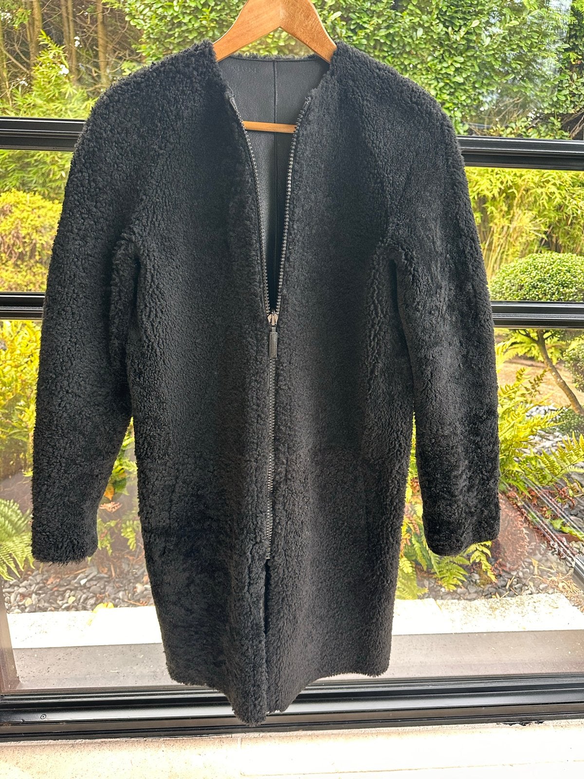 Céline Lammy Coat - Omkeerbaar Shearling & Leer - Maat 36, Verzenden, Zo goed als nieuw, Maat 36 (S), Zwart