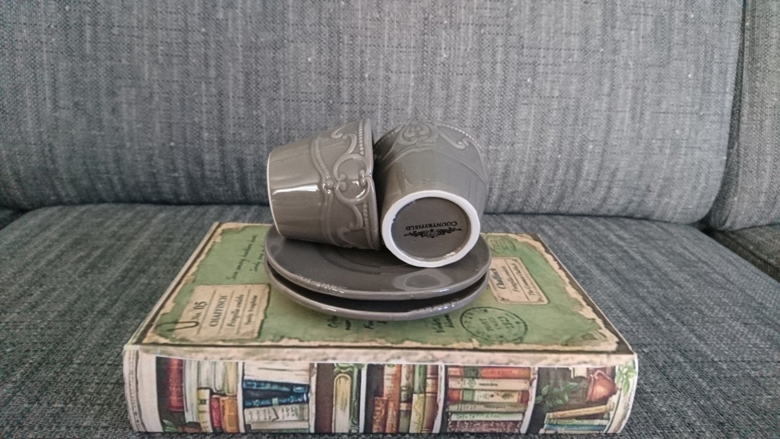 Countryfield Espresso Kop en Schotel Landelijke Stijl, Ophalen of Verzenden