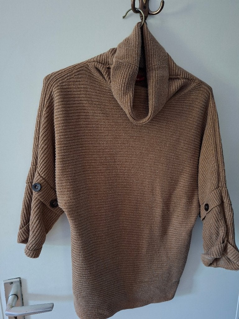 bruine trui met col en korte mouwen Olsen selection maat 38, Ophalen, Gedragen, Maat 38/40 (M), Bruin