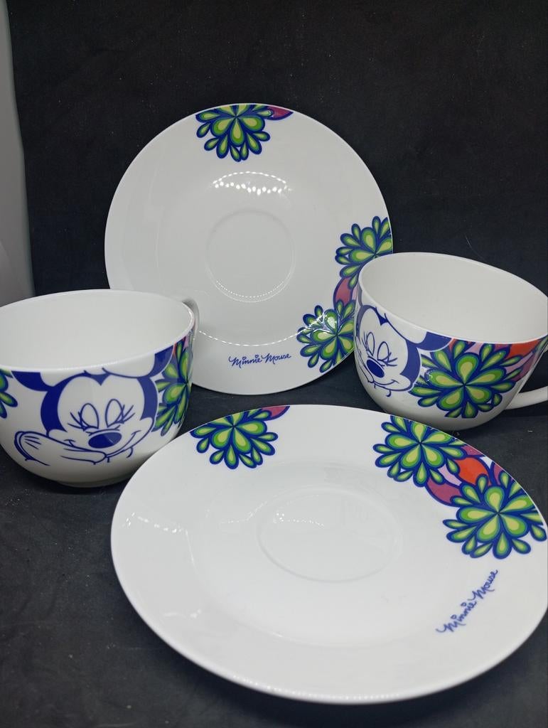 Minnie Mouse Kop en Schotel Set - Disney Fine Bone China, Huis en Inrichting, Keuken | Servies, Ophalen of Verzenden, Zo goed als nieuw