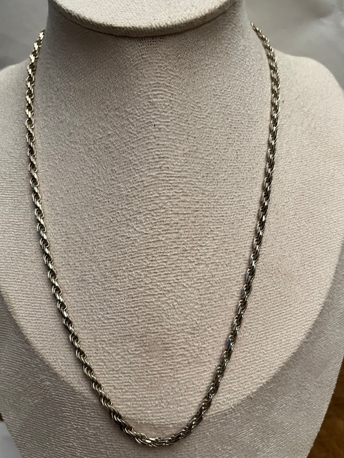 Fraai Zilveren Koord Collier - 46 cm, Verzenden, Zo goed als nieuw, Zilver, Zilver