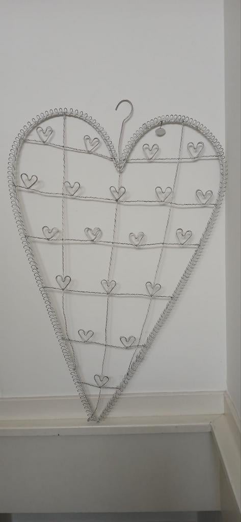 Hartvormig kaartenhanger van metaaldraad, Ophalen of Verzenden