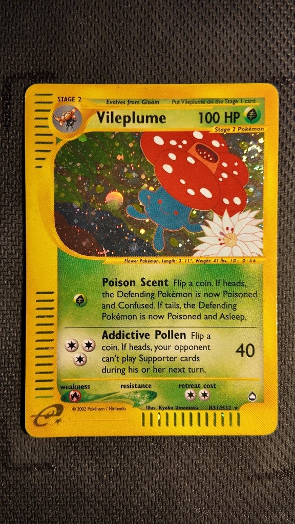 Vileplume H31 Aquapolis | Pokemon kaart, Ophalen, Zo goed als nieuw, Losse kaart, Foil