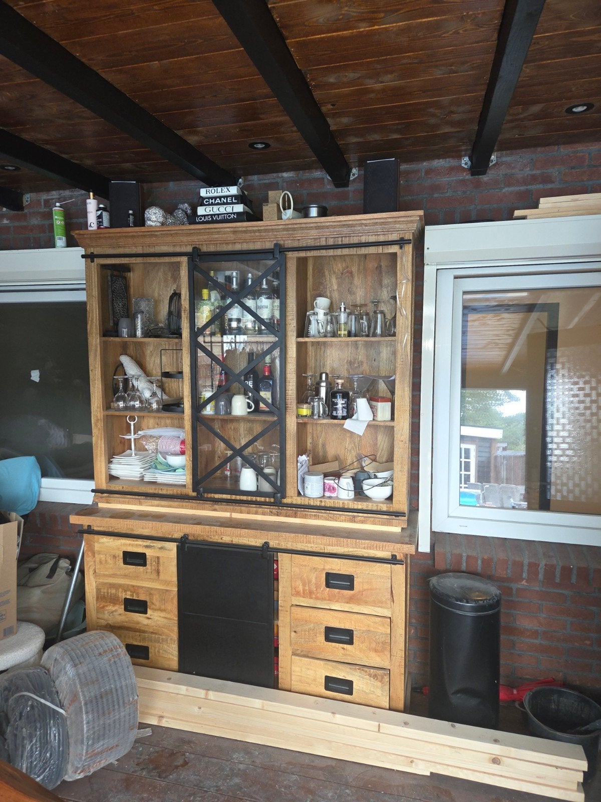 buffet kast mango 160x220, Huis en Inrichting, Ophalen, Met deur(en), 200 cm of meer, 150 tot 200 cm